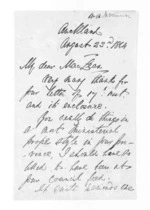 6 pages written 23 Aug 1864 by William A MacKinnon in Auckland City to Sir Donald McLean, from Inward letters - Surnames, McKen - McLac