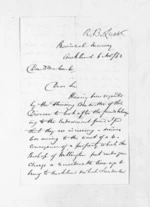 2 pages written 11 Nov 1862 by Robert Baillie Lusk in Auckland Region to Sir Donald McLean, from Inward letters - Surnames, Lud - Lyo