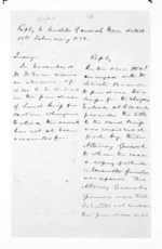4 pages written 13 Feb 1852 by Sir Donald McLean to Sir Godfrey John Thomas, from Native Land Purchase Commissioner - Papers
