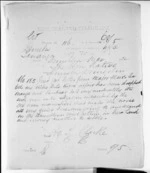 1 page written 1 Mar 1872 by Henry Tacy Clarke in Tauranga to Sir Donald McLean in Dunedin City, from Native Minister and Minister of Colonial Defence - Inward telegrams