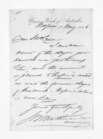 1 page written 11 May 1866 by an unknown author in Napier City to Sir Donald McLean, from Inward letters - Surnames, Und - Viv