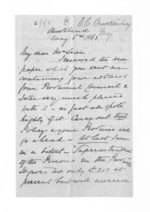 3 pages written 6 May 1863 by Captain Walter Charles Brackenbury in Auckland Region to Sir Donald McLean, from Inward letters -  W C Brackenbury