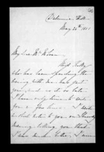 3 pages written 24 May 1851 by Susan Douglas McLean in Wellington to Sir Donald McLean, from Inward family correspondence - Susan McLean (wife)