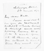 2 pages written 6 Mar 1872 by Sir Donald McLean to Sir John Hall, from Inward letters -  Sir John Hall