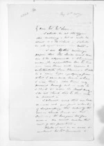 3 pages written 5 May 1870 by Henry Tacy Clarke to Sir Donald McLean, from Inward letters - Henry Tacy Clarke