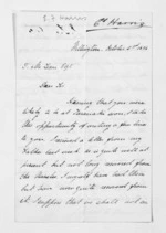 2 pages written 2 Oct 1854 by Edward Francis Harris in Wellington City to Sir Donald McLean, from Inward letters - Surnames, Har - Haw