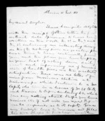 8 pages written 15 Nov 1851 by Sir Donald McLean in Ahuriri to Susan Douglas McLean, from Inward family correspondence - Susan McLean (wife)
