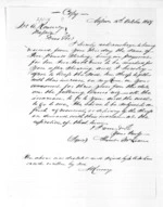 1 page written 10 Oct 1859 by Alexander McLean in Napier City to Alexander Kennedy in Napier City, from Inward letters -  Alexander Kennedy