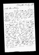 3 pages written 6 Jan 1851 by Robert Roger Strang in Wellington to Sir Donald McLean, from Family correspondence - Robert Strang (father-in-law)