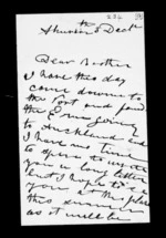 4 pages written by Alexander McLean in Ahuriri to Sir Donald McLean, from Inward family correspondence - Alexander McLean (brother)