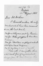 4 pages written 31 Aug 1868 by Edward Lister Green in Napier City to Sir Donald McLean, from Inward letters - Edward L Green