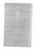 2 pages written 16 Feb 1869 by John Chilton Lambton Carter to Sir Donald McLean, from Inward letters - J C Lambton Carter