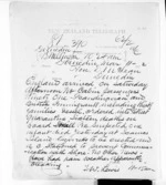 1 page written 11 Mar 1872 by Thomas William Lewis in Dunedin City to Sir Donald McLean in Dunedin City, from Native Minister and Minister of Colonial Defence - Inward telegrams