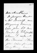 2 pages written 22 May 1871 by Annabella McLean to Sir Donald McLean, from Inward family correspondence - Annabella McLean (sister)