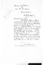 1 page to Sir Donald McLean, from Native Minister - Meetings with Waikato chiefs and final pacification of the King Country