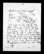 2 pages written 25 Dec 1872 by John Davies Ormond in Napier City to Sir Donald McLean in Wellington, from Native Minister - Inward telegrams