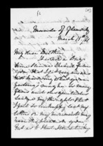 9 pages written 15 Mar 1861 by Annabella McLean in Glenorchy to Sir Donald McLean, from Inward family correspondence - Annabella McLean (sister)