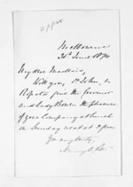 1 page written 30 Jun 1874 by Captain Henry Dowdeswell Pitt in Melbourne to Sir Donald McLean, from Inward letters - H D Pitt
