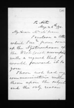 2 pages written 26 May 1870 by Canon Samuel Williams to Sir Donald McLean, from Inward letters - Samuel Williams