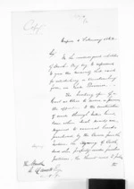 4 pages written 3 Feb 1863 by Sir Donald McLean in Napier City, from Hawke's Bay.  McLean and J D Ormond, Superintendents - Letters to Superintendent
