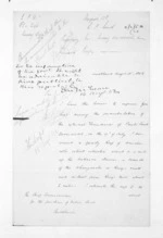 3 pages written 13 Aug 1862 by Stephenson Percy Smith to Sir Donald McLean in Auckland City, from Native Land Purchase Commissioner - Papers
