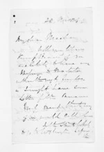 2 pages written 28 Nov 1866 by Henry Robert Russell to Sir Donald McLean, from Inward letters - H R Russell