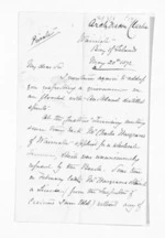 4 pages written 20 May 1872 by Archdeacon Edward Bloomfield Clarke in Waimate to Sir Donald McLean in Auckland City, from Inward letters - Surnames, Cha - Cla