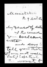 3 pages written 9 Nov 1864 by Alexander McLean in Maraekakaho, from Inward family correspondence - Alexander McLean (brother)