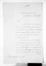 3 pages written 9 Sep 1847 by Sir Francis Dillon Bell to Sir Donald McLean, from Papers relating to land - Land claims and purchases of the New Zealand Company at Taranaki, Wanganui and in the Wairarapa