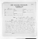 7 pages to Sir Donald McLean in Wellington, from Native Minister and Minister of Colonial Defence - Inward telegrams