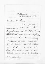 2 pages written 14 Nov 1861 by Herbert Samuel Wardell in Wellington City to Sir Donald McLean, from Inward letters - Surnames, War - Wat