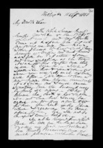 3 pages written 11 Sep 1858 by Robert Roger Strang in Wellington to Sir Donald McLean, from Family correspondence - Robert Strang (father-in-law)