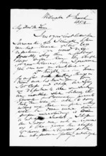 3 pages written 6 Mar 1854 by Robert Roger Strang in Wellington to Sir Donald McLean, from Family correspondence - Robert Strang (father-in-law)