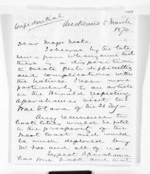 2 pages written 5 Mar 1870 by Sir Donald McLean in Auckland Region to Maillard Noake in Patea, from Outward drafts and fragments