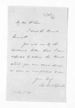 1 page written 7 Mar 1866 by Edward Catchpool to Sir Donald McLean, from Inward letters - Surnames, Car - Cha