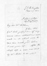 4 pages written 29 Sep 1860 by George Theodosius Boughton Kingdon to Sir Donald McLean, from Inward letters -  Kingdon, George and Sophia