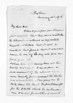 2 pages written 10 Jan 1876 by Robert Smelt Bush in Raglan to Sir Donald McLean in Napier City, from Inward letters - Robert S Bush