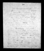 2 pages written 3 Dec 1872 by Thomas William Lewis in Wellington to Sir Donald McLean in Napier City, from Native Minister - Inward telegrams