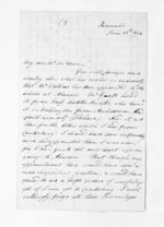 4 pages written 28 Jun 1854 by George Theodosius Boughton Kingdon in Taranaki Region to Sir Donald McLean, from Inward letters -  Kingdon, George and Sophia