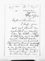 2 pages written 13 May 1875 by Sir Julius Vogel to Sir Donald McLean, from Inward letters - Julius Vogel