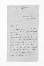 3 pages written 21 Sep 1862 by Stephenson Percy Smith to Sir Donald McLean, from Inward letters - Surnames, Smith