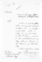 1 page written 25 Sep 1868 by William Gisborne in Wellington to Hawke's Bay Region, from Hawke's Bay.  McLean and J D Ormond, Superintendents - Letters to Superintendent