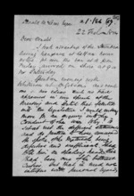 2 pages written 22 Feb 1874 by Robert Hart to Sir Donald McLean, from Inward family correspondence - Robert Hart (brother-in-law)