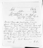 1 page written 16 Mar 1872 by George Sisson Cooper in Wellington to Sir Donald McLean in Dunedin City, from Native Minister and Minister of Colonial Defence - Inward telegrams