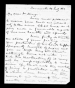 4 pages written 26 Jul 1852 by Sir Donald McLean in Taranaki Region to Robert Roger Strang, from Family correspondence - Robert Strang (father-in-law)
