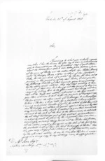 2 pages written 25 Aug 1858 by Charles De Witte in Auckland Region to Sir Donald McLean, from Secretary, Native Department - Administration of native affairs