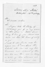 3 pages written 23 Nov 1876 by Stratford T Eyre in Wellington City to Sir Donald McLean, from Inward letters - Surnames, Esp - Eyr