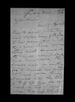 3 pages written 21 Mar 1873 by an unknown author in Glenorchy to Sir Donald McLean, from Inward family correspondence - Archibald John McLean (brother)