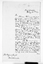 6 pages written by James Wathan Preece, from Minister of Colonial Defence - East Coast hostilities