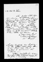 1 page written 31 Dec 1859 by Robert Roger Strang to Sir Donald McLean, from Family correspondence - Robert Strang (father-in-law)